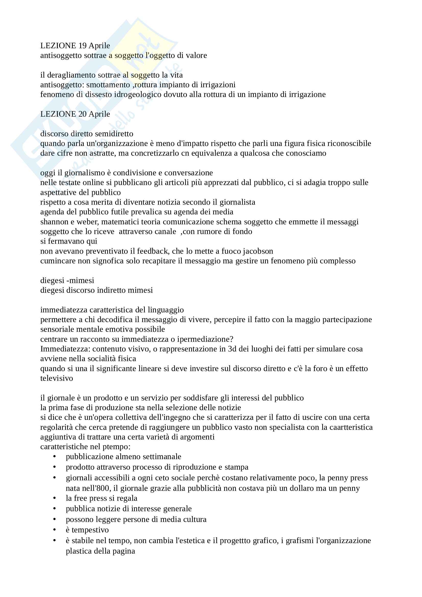 Appunti scrittura giornalistica: come scrivere articoli di vario taglio. appunti precisi e completi, corso univeritario Pag. 11