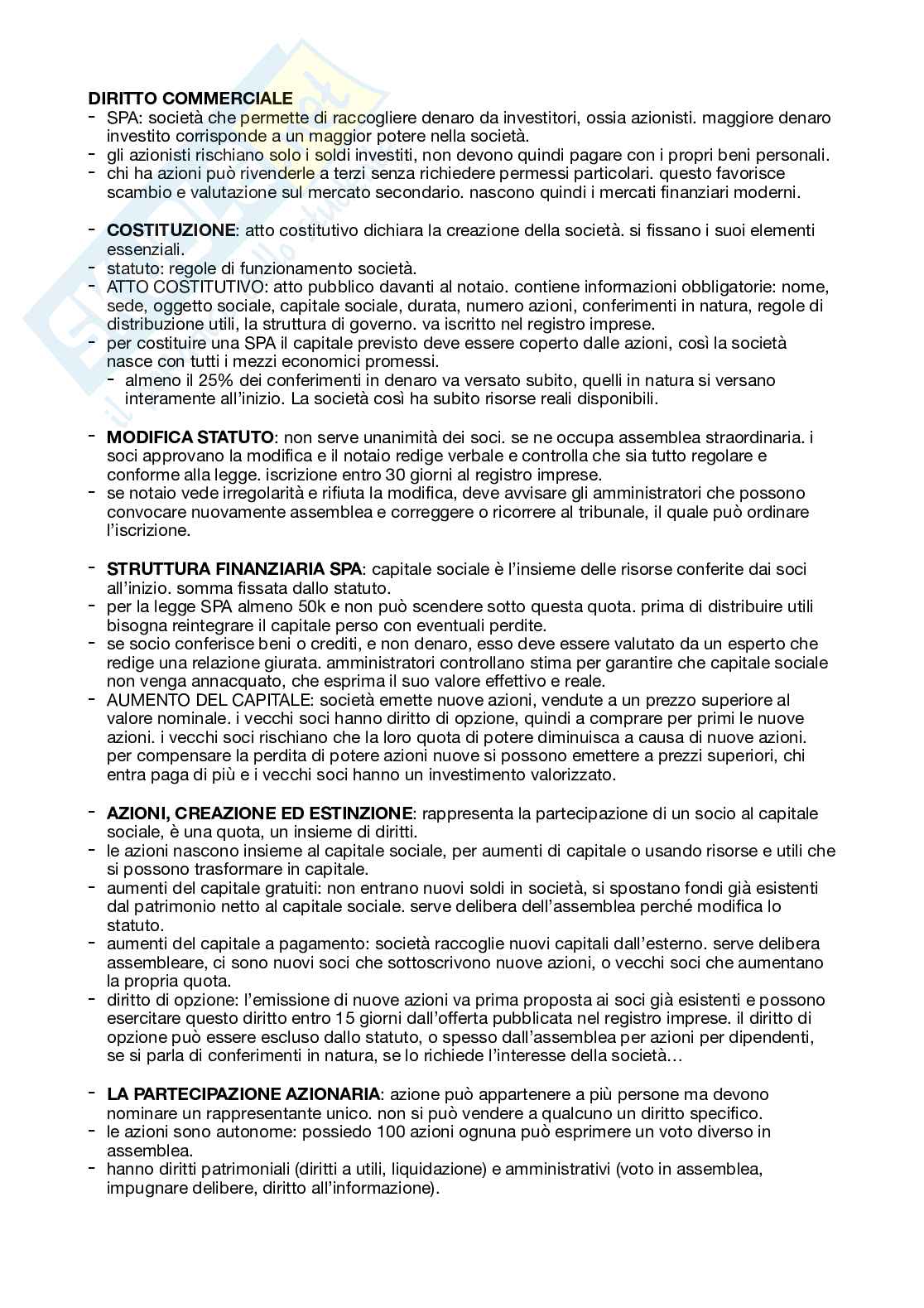 Schemi di Diritto commerciale Pag. 1