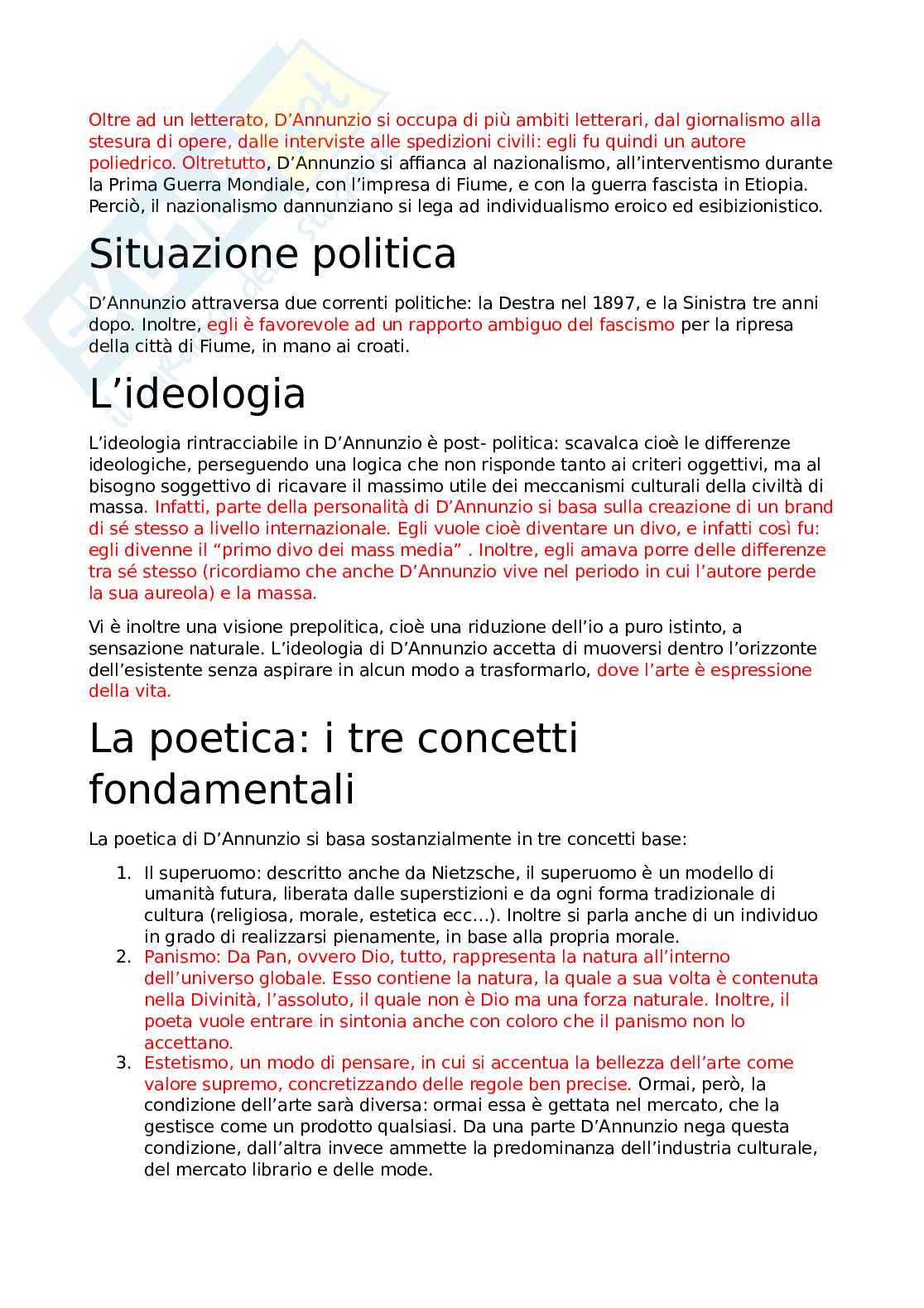 D'Annunzio - Vita, poetica e opere Pag. 2
