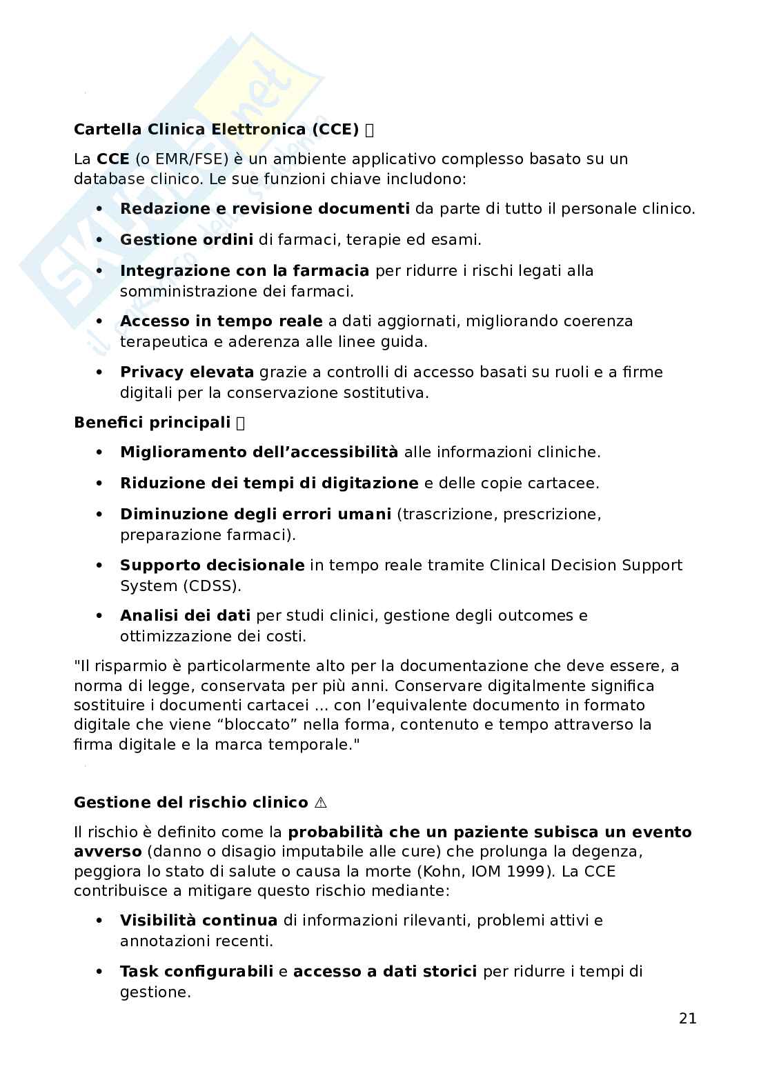 Informatica applicata ai sistemi sanitari Pag. 21