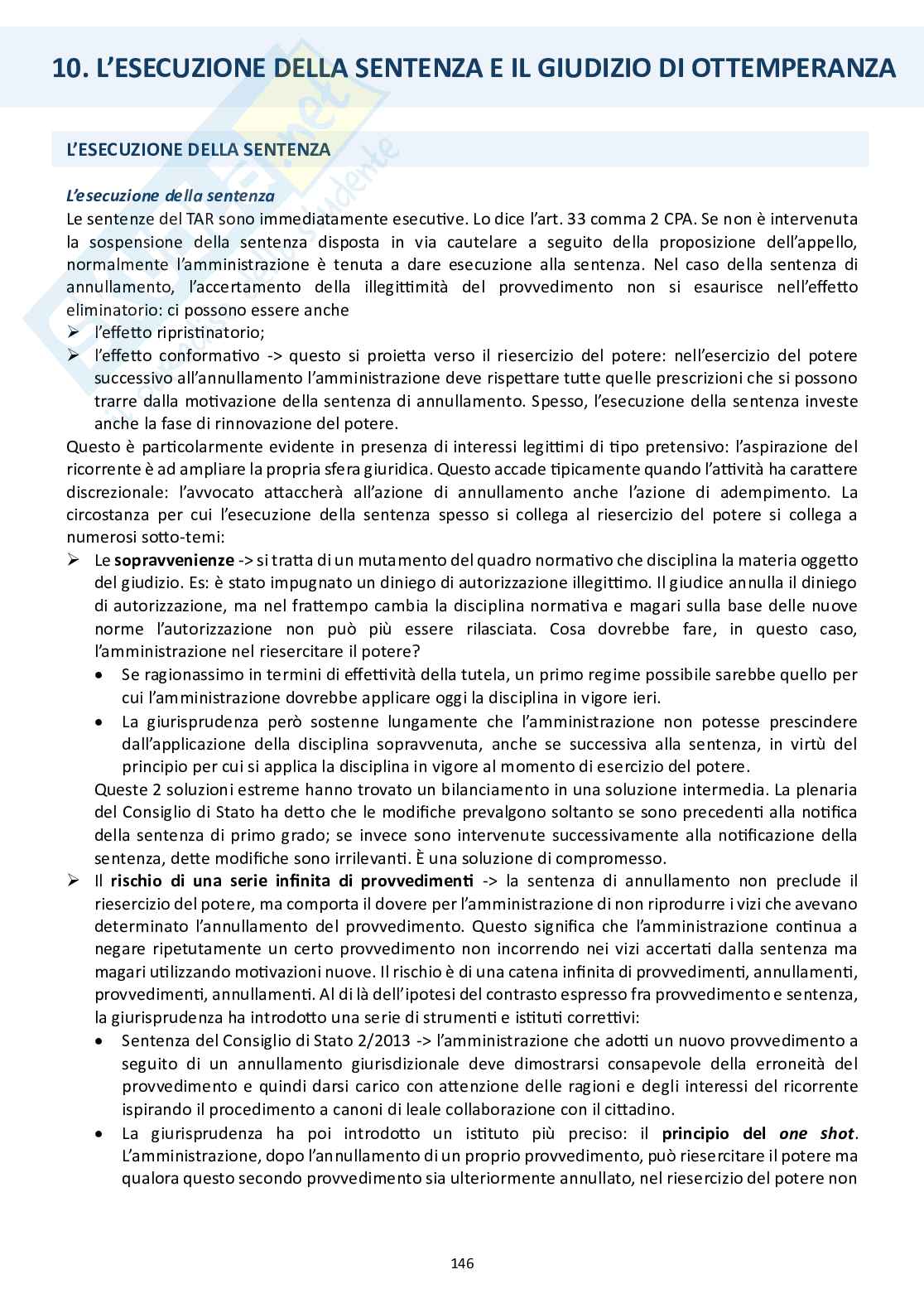 Diritto processuale amministrativo (esecuzione della sentenza e giudizio di ottemperanza)   Pag. 2