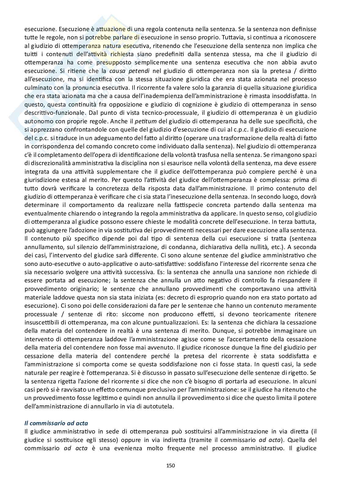 Diritto processuale amministrativo (esecuzione della sentenza e giudizio di ottemperanza)   Pag. 6