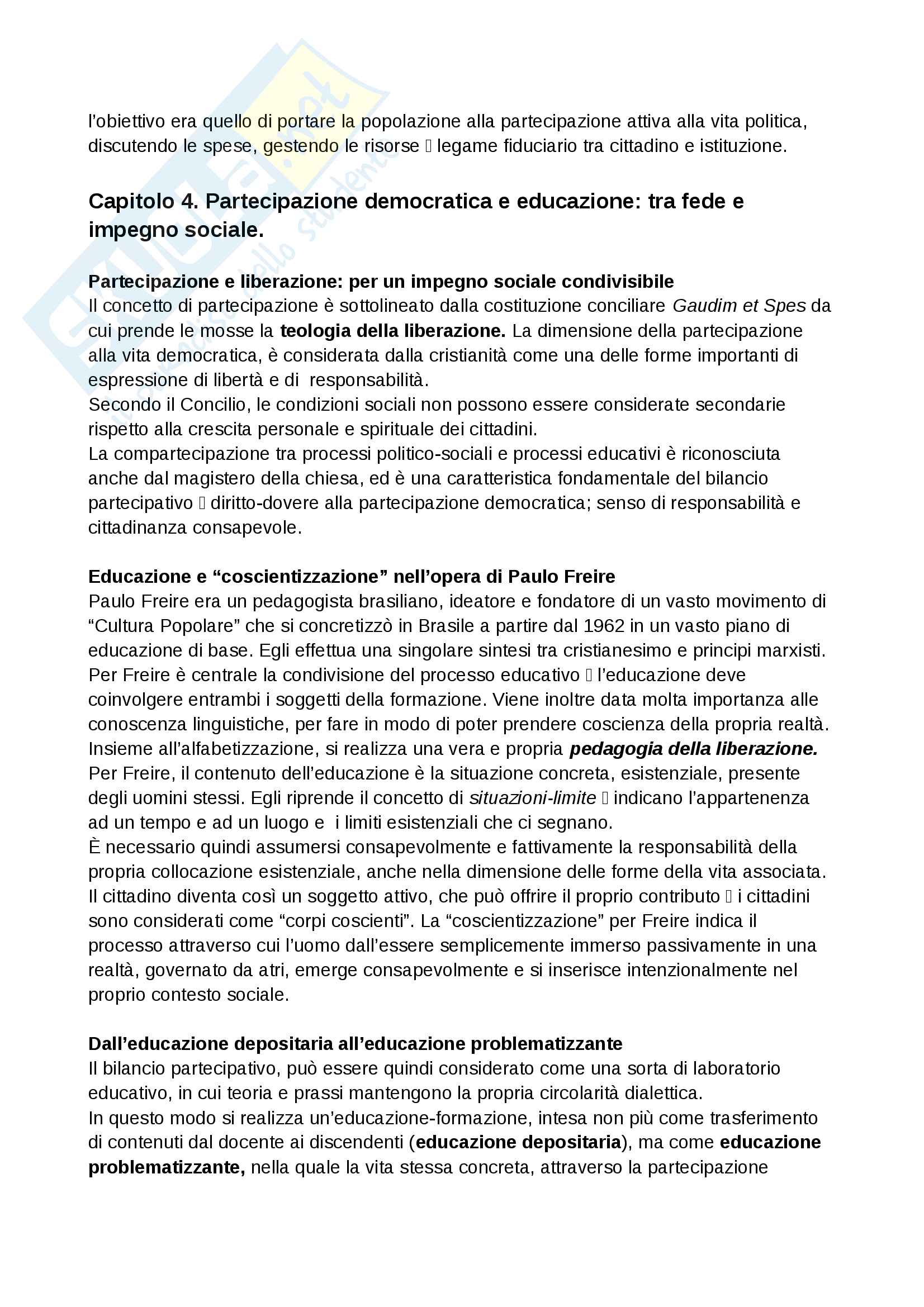 Riassunto esame Pedagogia interculturale, Prof. Naccari, Libro consigliato: Educazione Permanente e Cittadinanza attiva Pag. 6