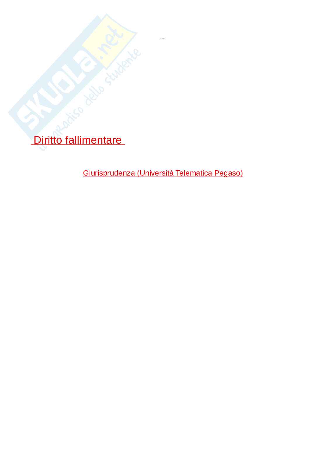 Paniere esame Diritto fallimentare  Pag. 1