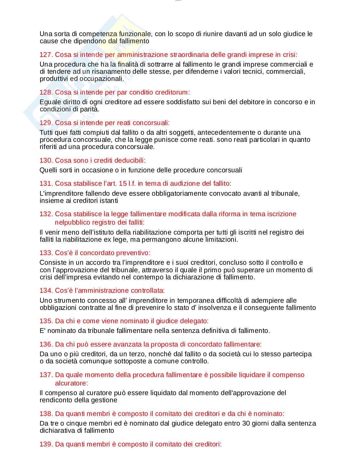 Paniere esame Diritto fallimentare  Pag. 11