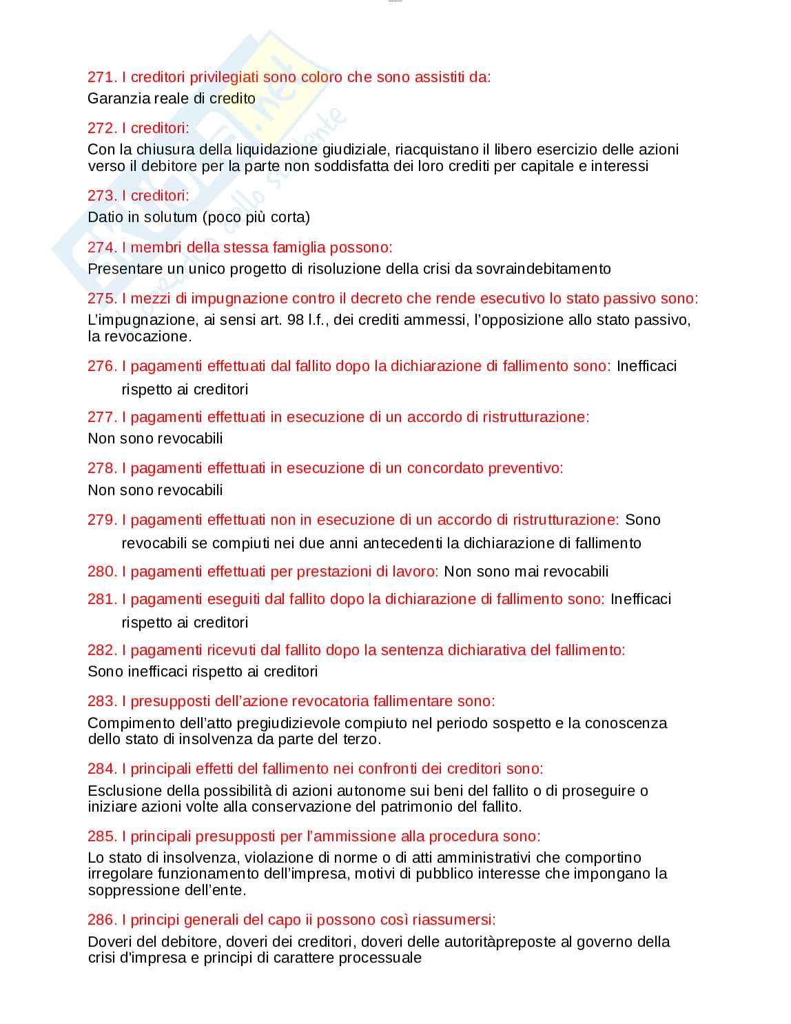 Paniere esame Diritto fallimentare  Pag. 21