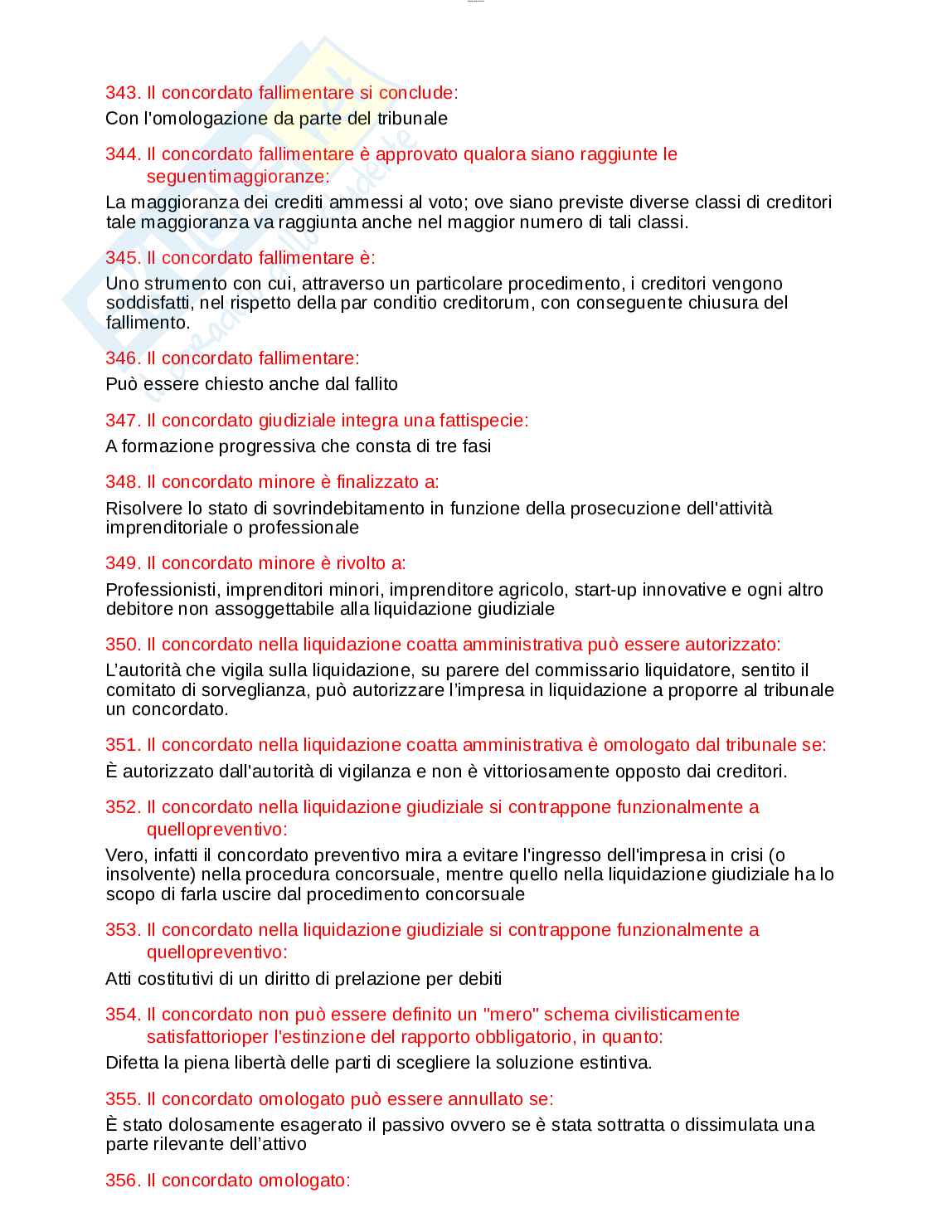Paniere esame Diritto fallimentare  Pag. 26