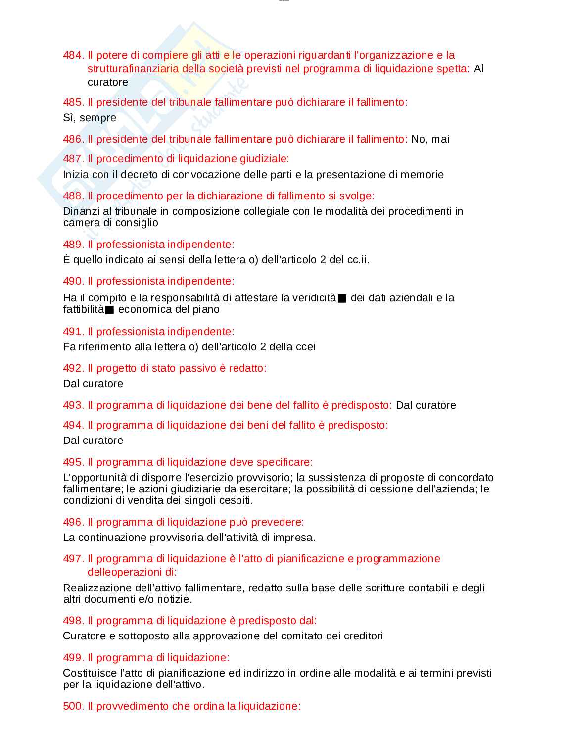 Paniere esame Diritto fallimentare  Pag. 36