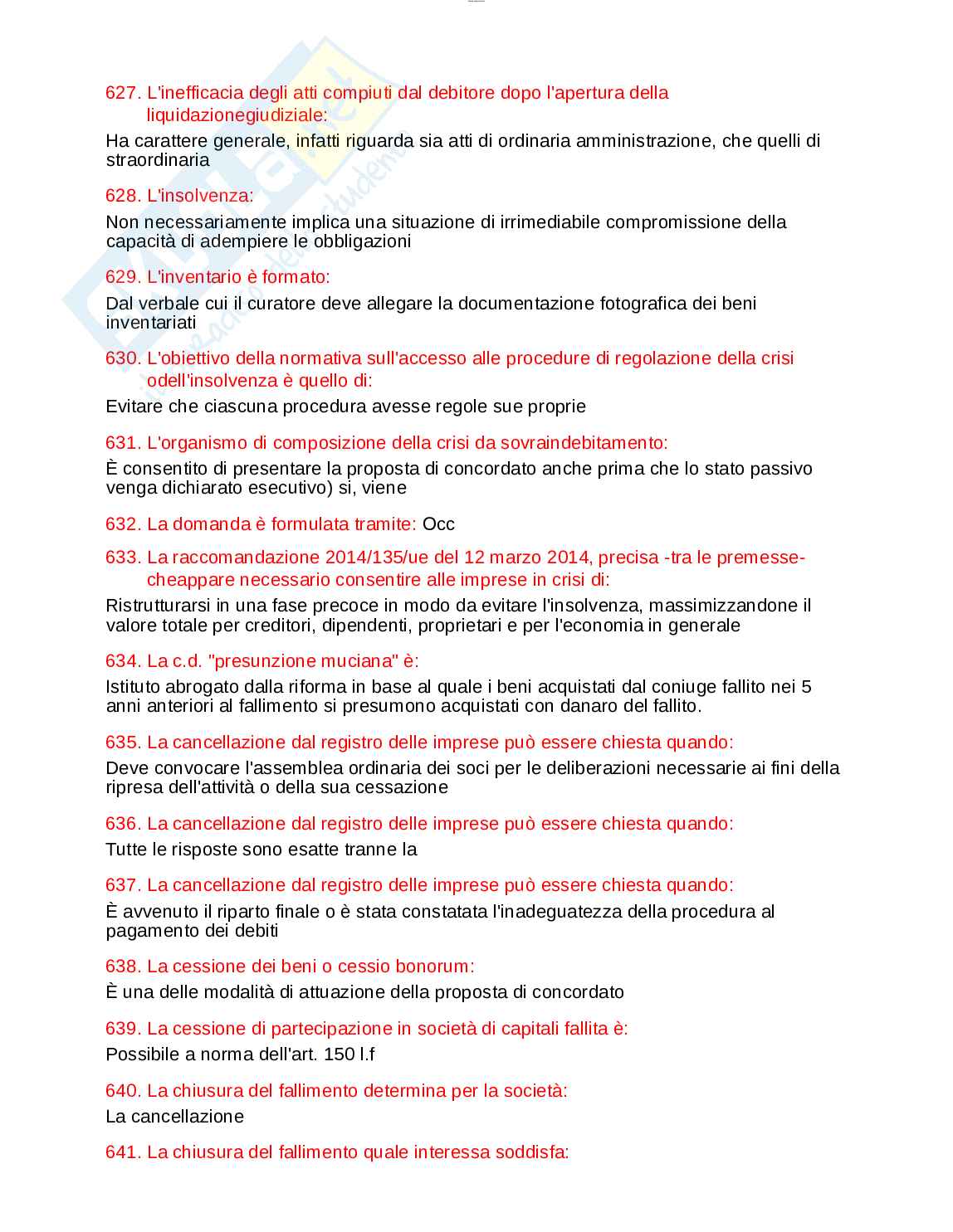 Paniere esame Diritto fallimentare  Pag. 46