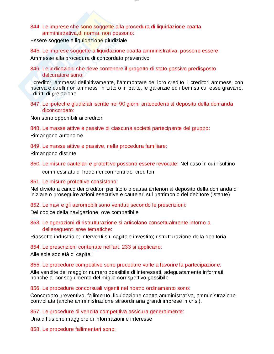 Paniere esame Diritto fallimentare  Pag. 61