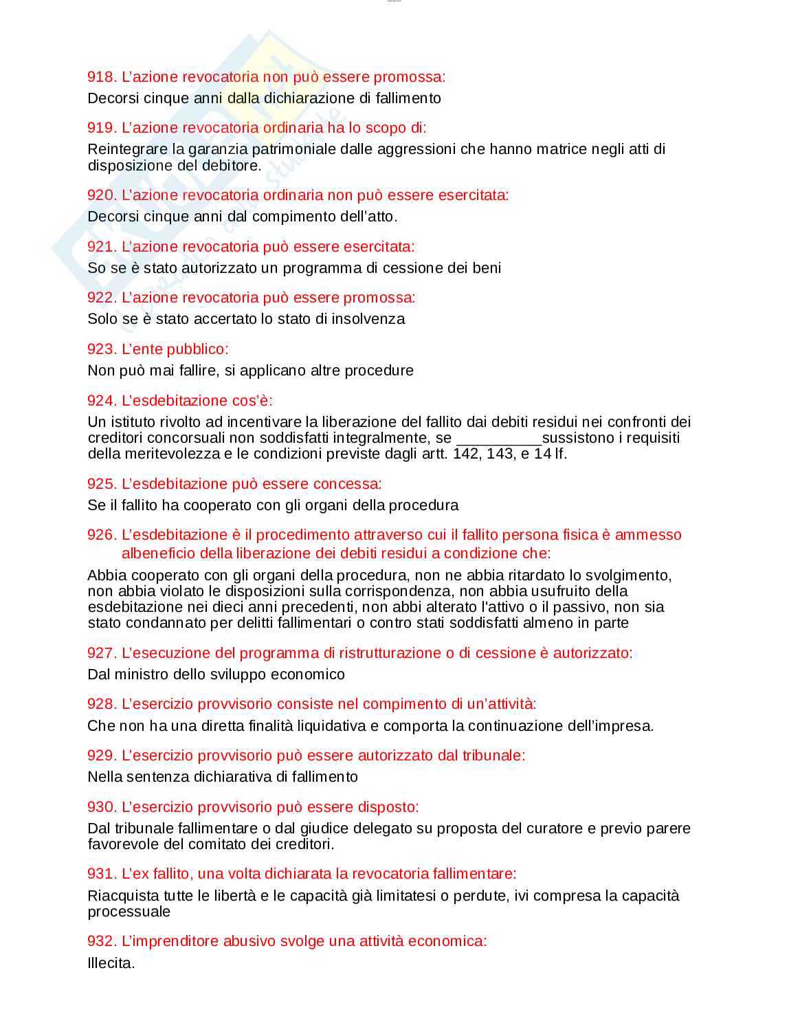 Paniere esame Diritto fallimentare  Pag. 66
