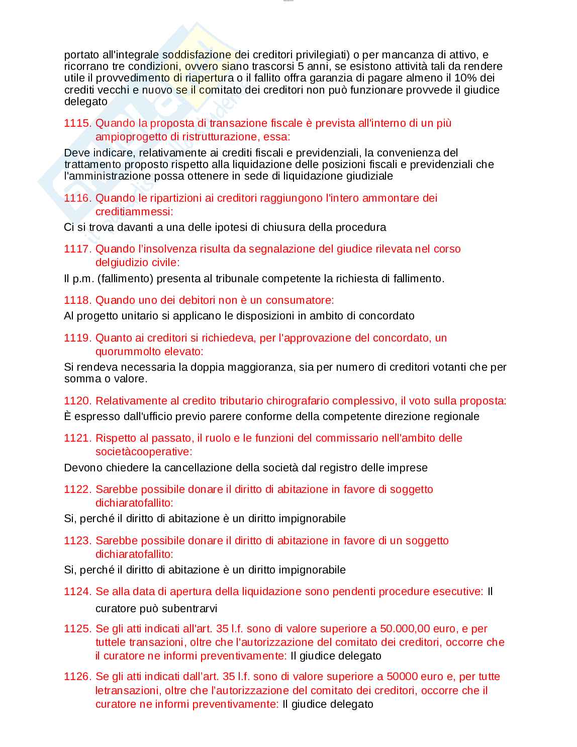 Paniere esame Diritto fallimentare  Pag. 81