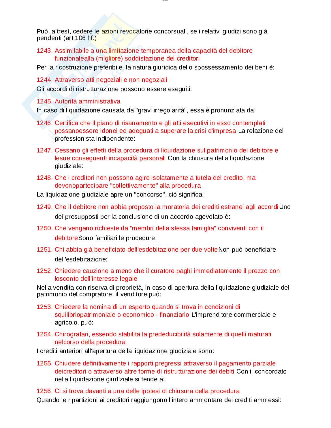 Paniere esame Diritto fallimentare  Pag. 91