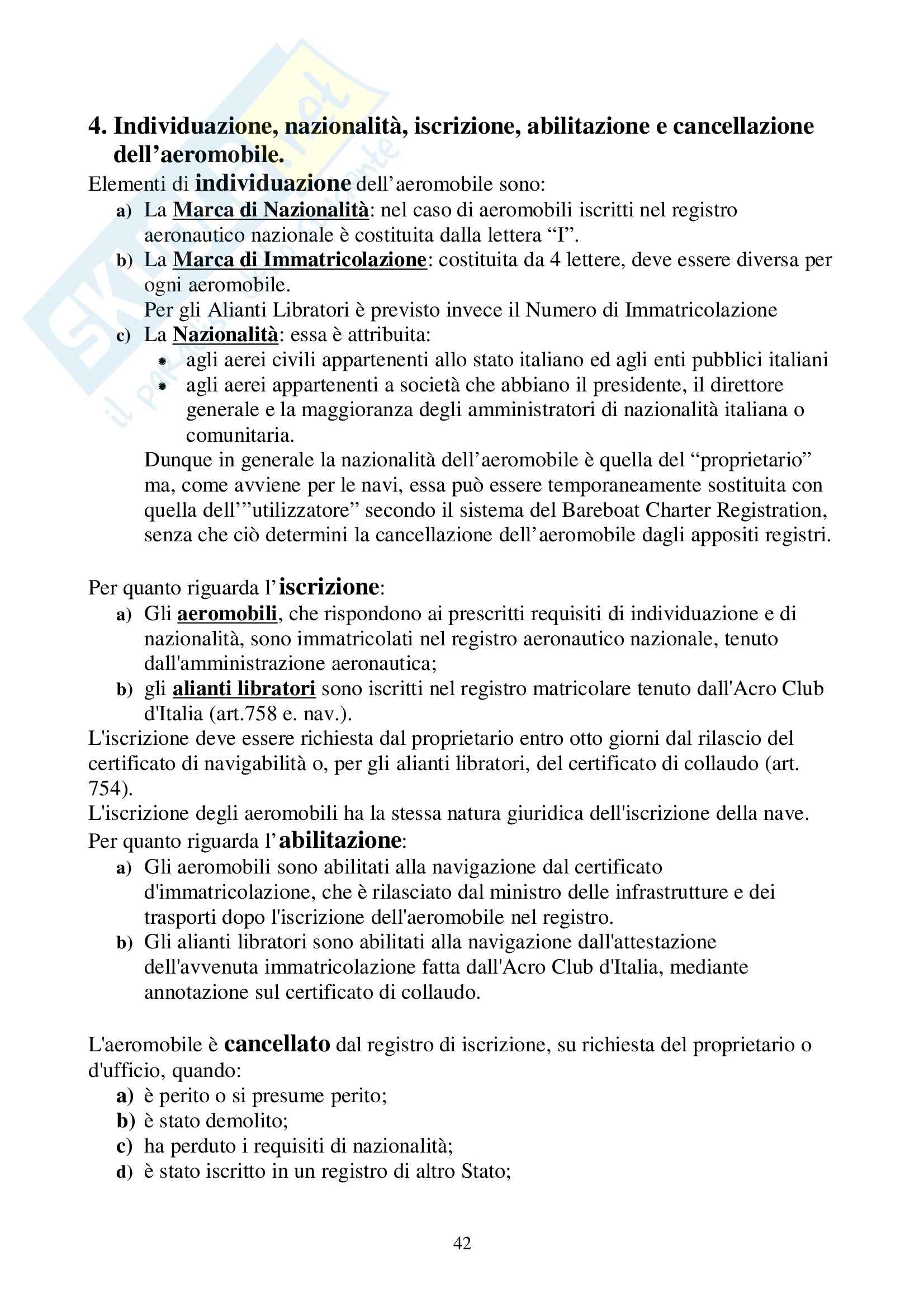 Riassunto esame Diritto alla Navigazione, prof. Carnimeo, libro consigliato Manuale di diritto alla navigazione, Pescatore, Tullio Pag. 41