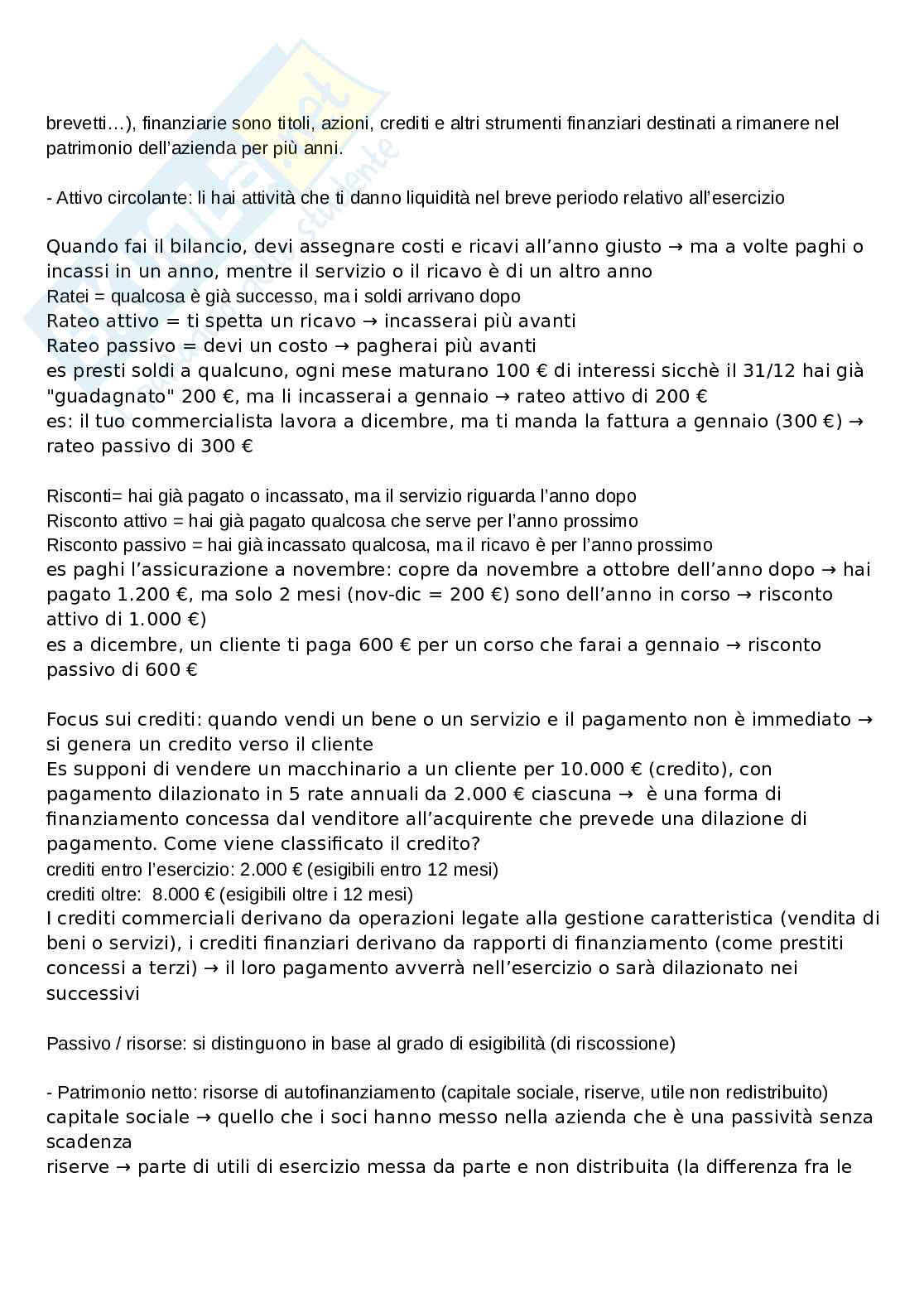 Statistica per l’economia e l’impresa - indici di bilancio Pag. 2
