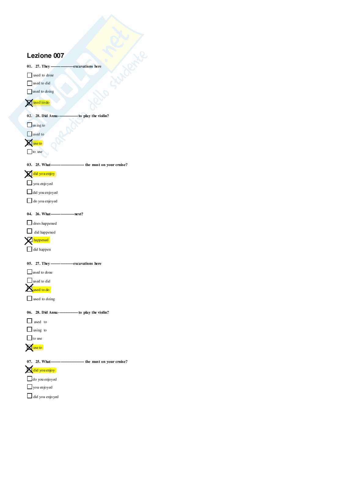 Risposte domande chiuse Lingua inglese aggiornate 2026  Pag. 21
