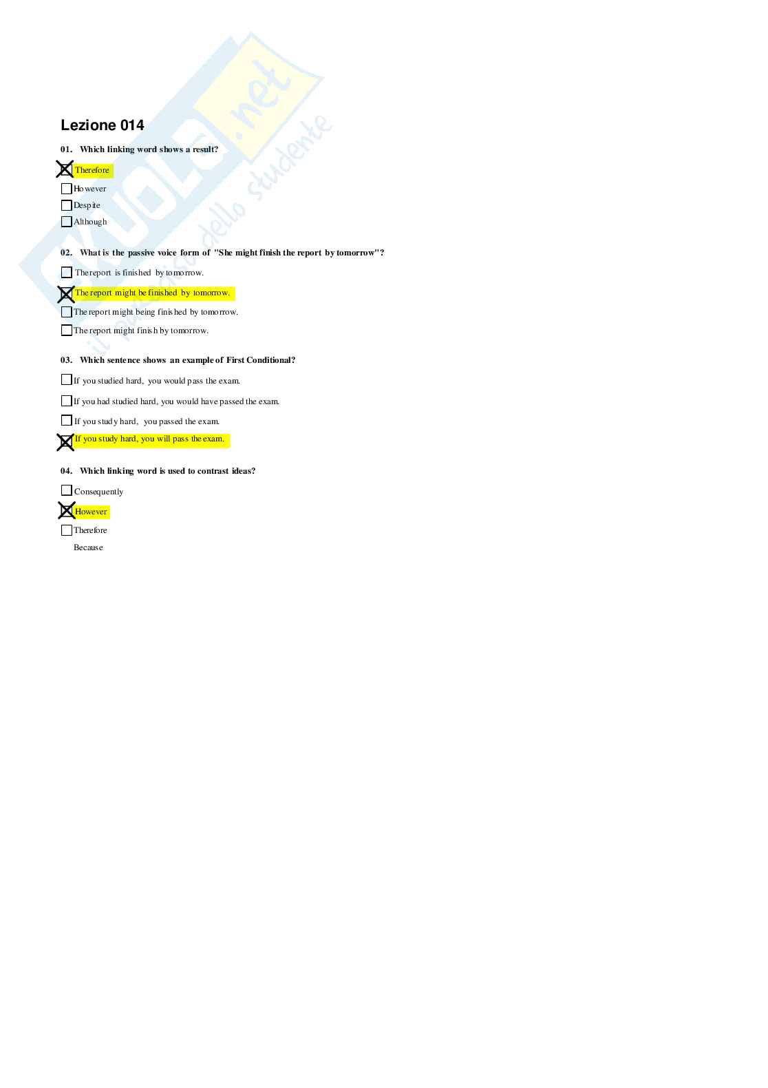 Risposte domande chiuse Lingua inglese aggiornate 2026  Pag. 31