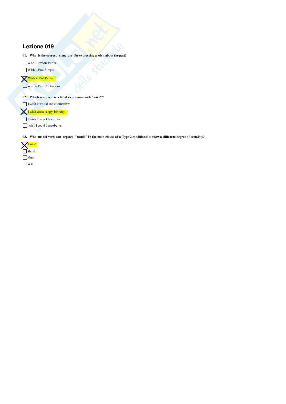 Risposte domande chiuse Lingua inglese aggiornate 2026  Pag. 36