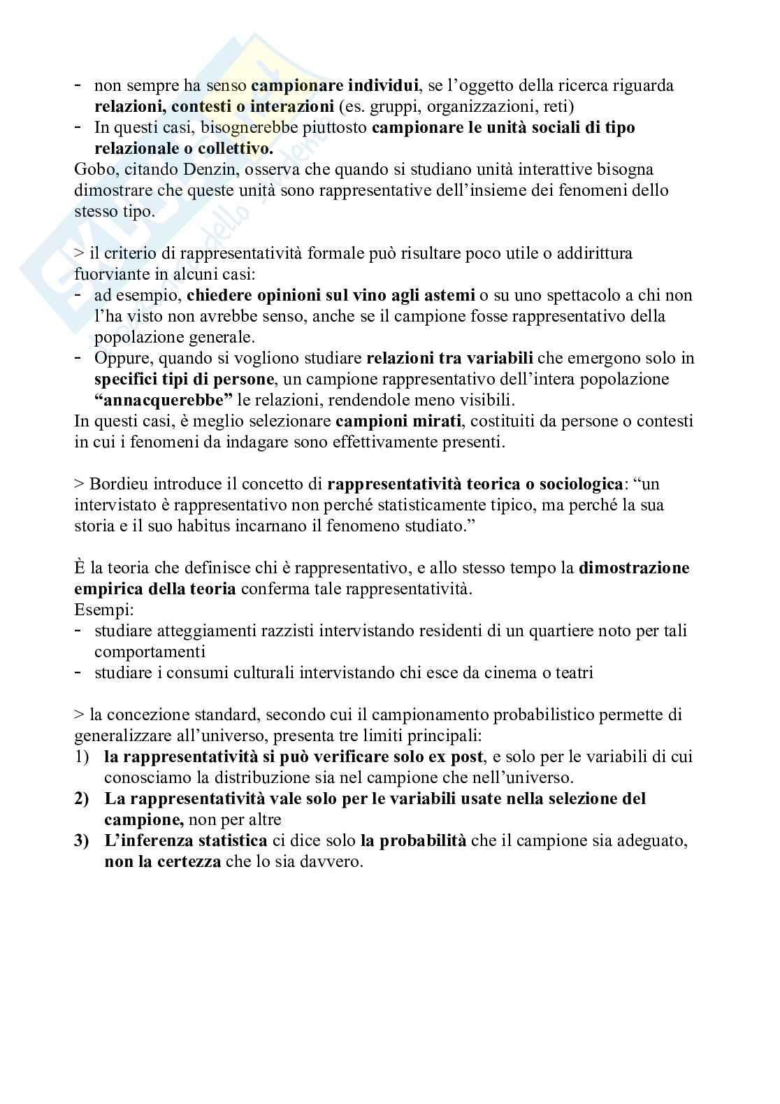 Riassunto esame Sociologia e metodologia della ricerca, Prof. Pandolfini Valeria Silvia, libro consigliato Ricerca sociale: metodo e tecniche, Palumbo Pag. 21