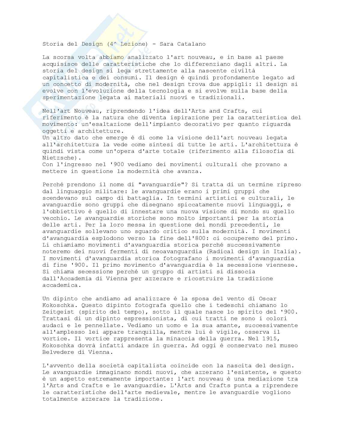 Lezione 4 di Storia del design Pag. 1