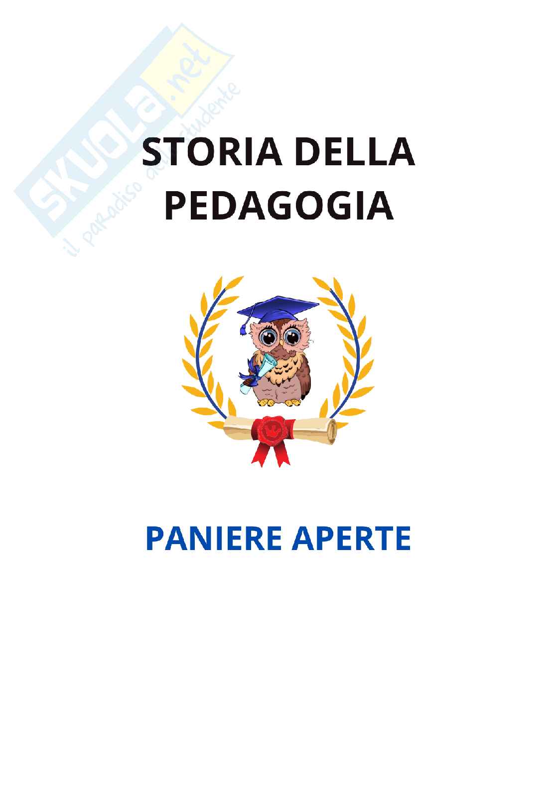 Paniere Storia della pedagogia  - Risposte aperte - aggiornato (2026) Pag. 1