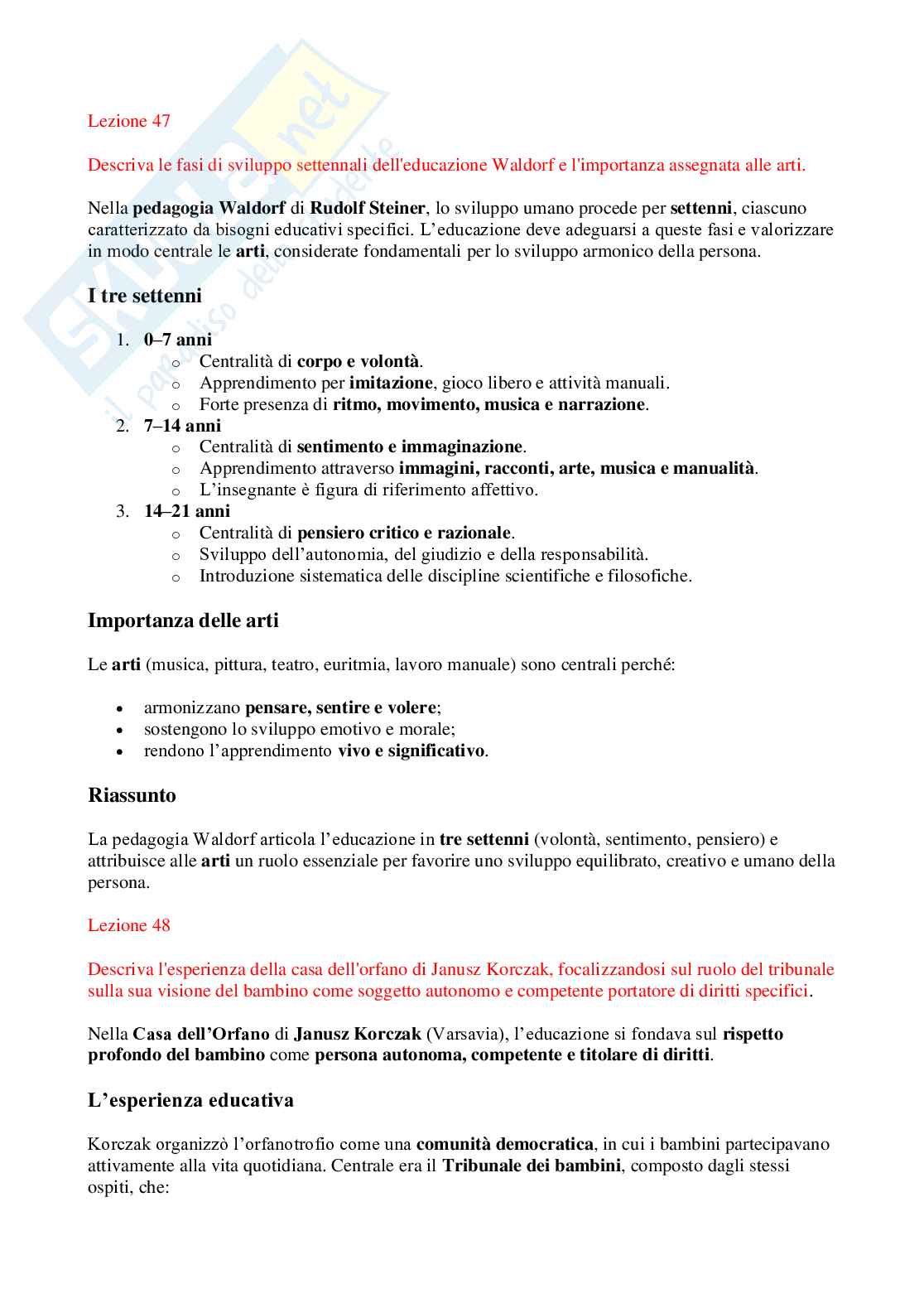 Paniere Storia della pedagogia  - Risposte aperte - aggiornato (2026) Pag. 26