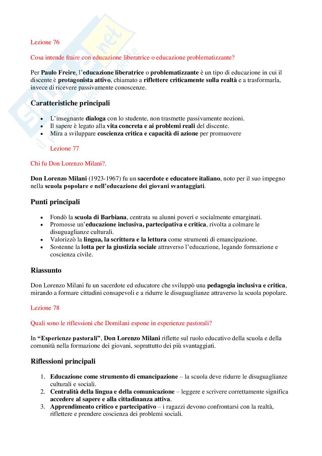 Paniere Storia della pedagogia  - Risposte aperte - aggiornato (2026) Pag. 41