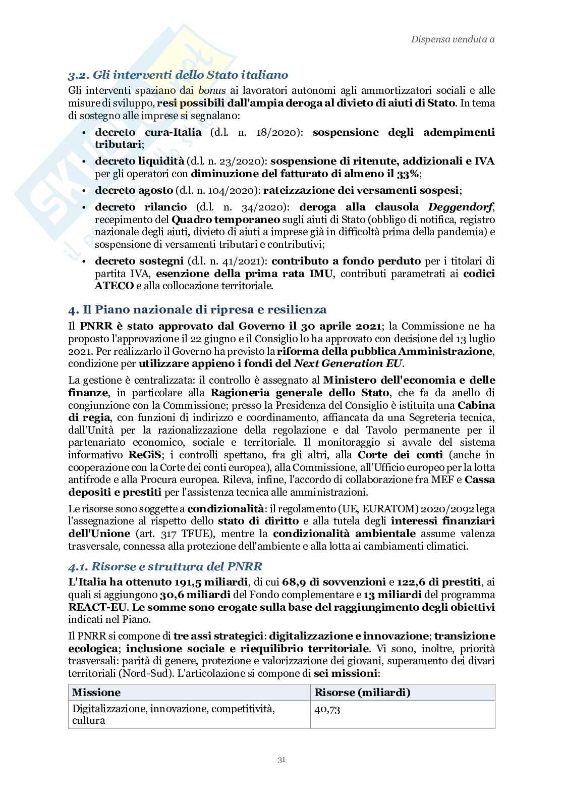 Riassunto esame Diritto dell'economia, Prof. Luchena Giovanni, libro consigliato Lezioni di diritto dell'economia, Bani, Di Porto, Luchena, Scotti Pag. 31