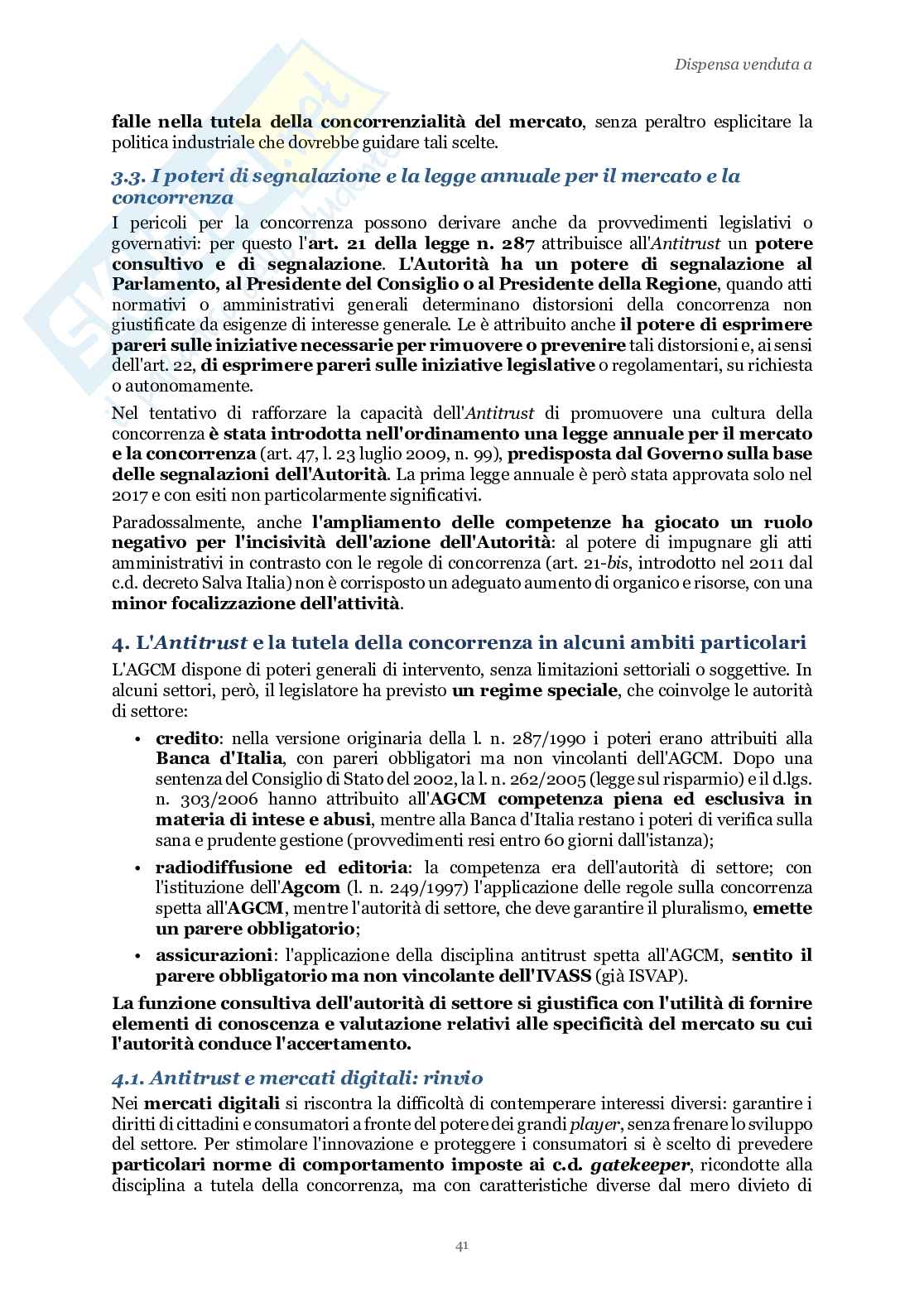 Riassunto esame Diritto dell'economia, Prof. Luchena Giovanni, libro consigliato Lezioni di diritto dell'economia, Bani, Di Porto, Luchena, Scotti Pag. 41