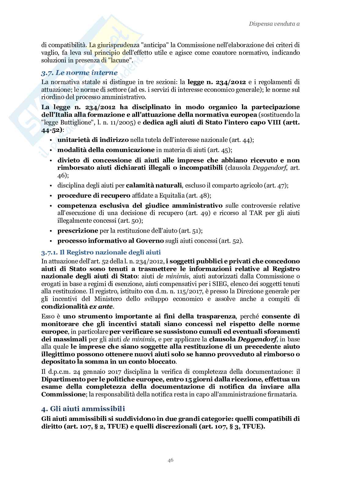 Riassunto esame Diritto dell'economia, Prof. Luchena Giovanni, libro consigliato Lezioni di diritto dell'economia, Bani, Di Porto, Luchena, Scotti Pag. 46
