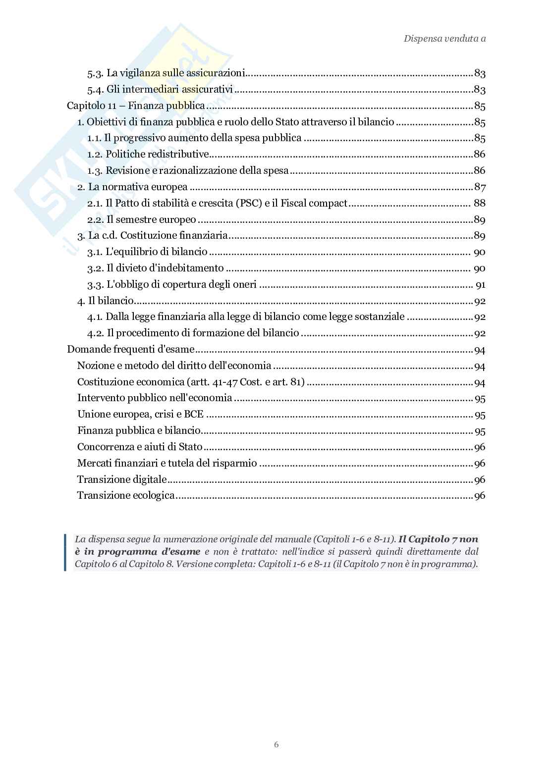 Riassunto esame Diritto dell'economia, Prof. Luchena Giovanni, libro consigliato Lezioni di diritto dell'economia, Bani, Di Porto, Luchena, Scotti Pag. 6