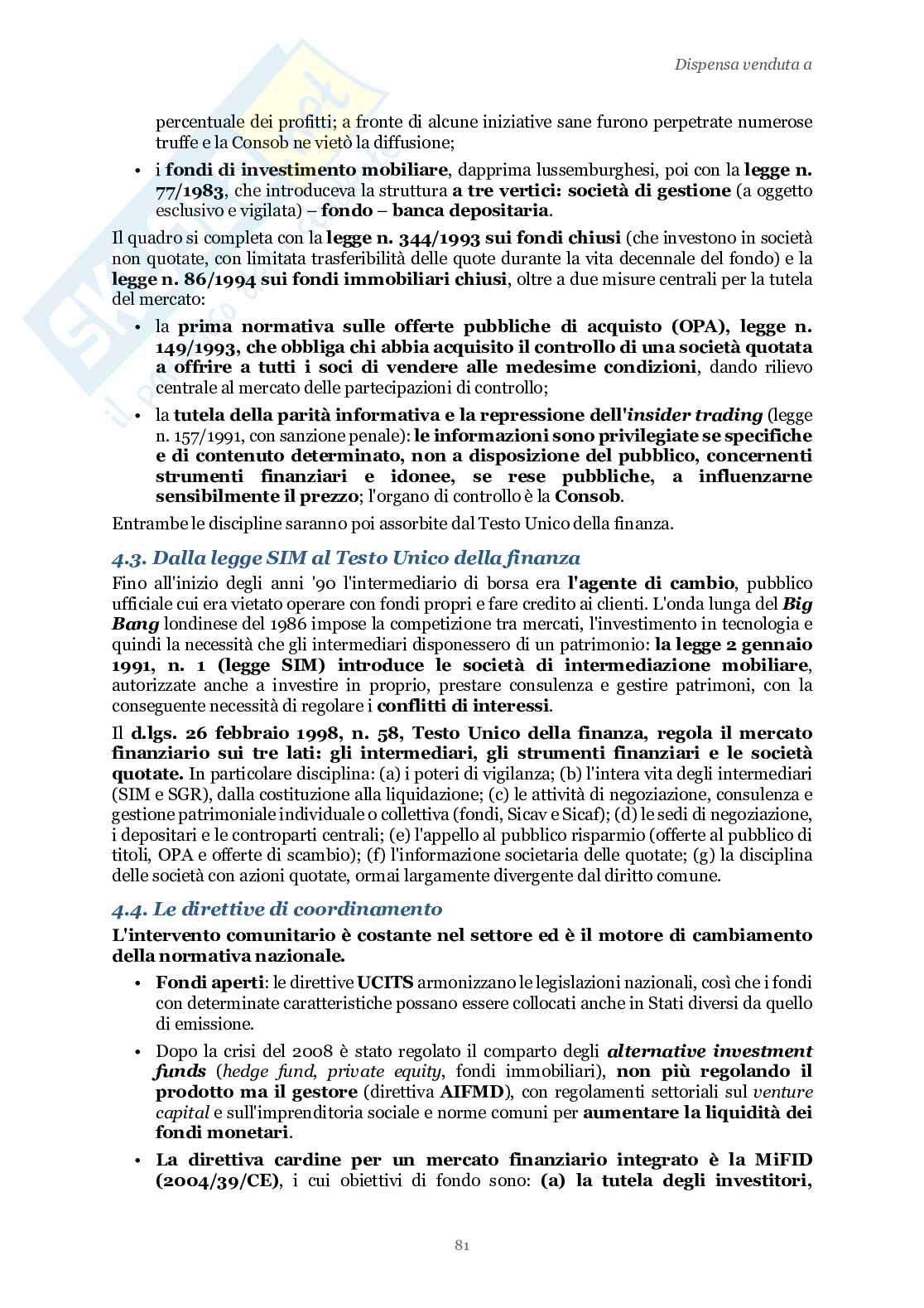 Riassunto esame Diritto dell'economia, Prof. Luchena Giovanni, libro consigliato Lezioni di diritto dell'economia, Bani, Di Porto, Luchena, Scotti Pag. 81