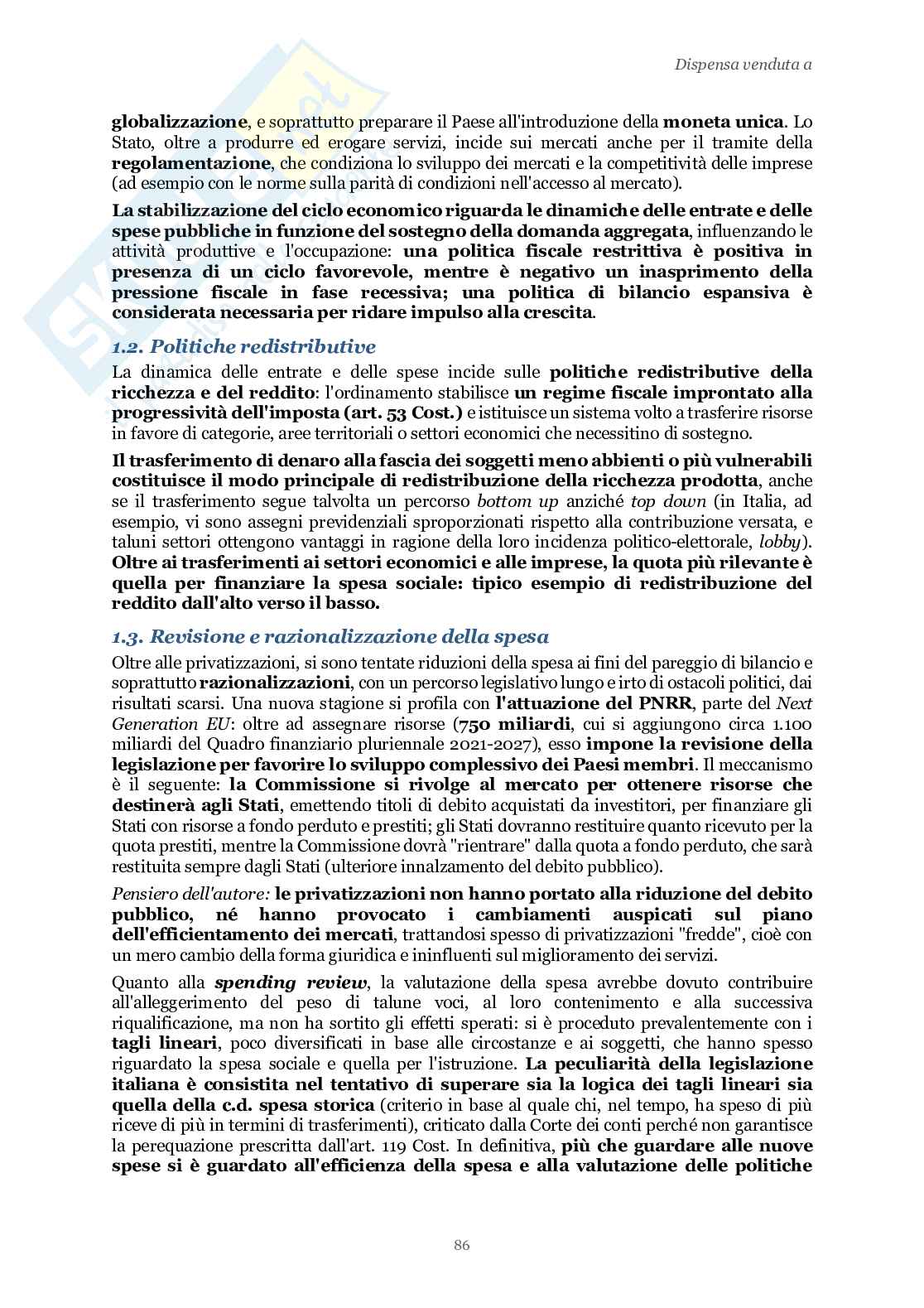 Riassunto esame Diritto dell'economia, Prof. Luchena Giovanni, libro consigliato Lezioni di diritto dell'economia, Bani, Di Porto, Luchena, Scotti Pag. 86