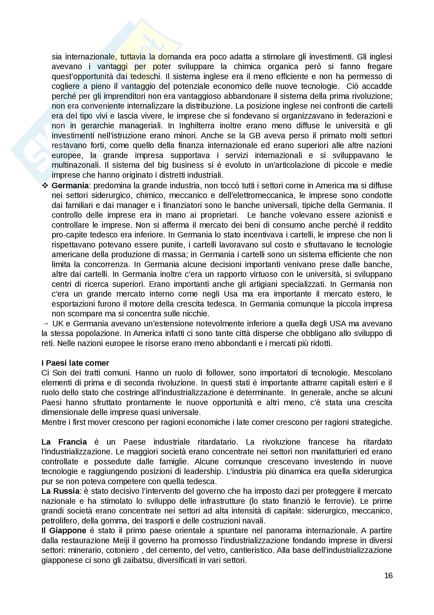 Sintesi rapida per esame business history Pag. 16