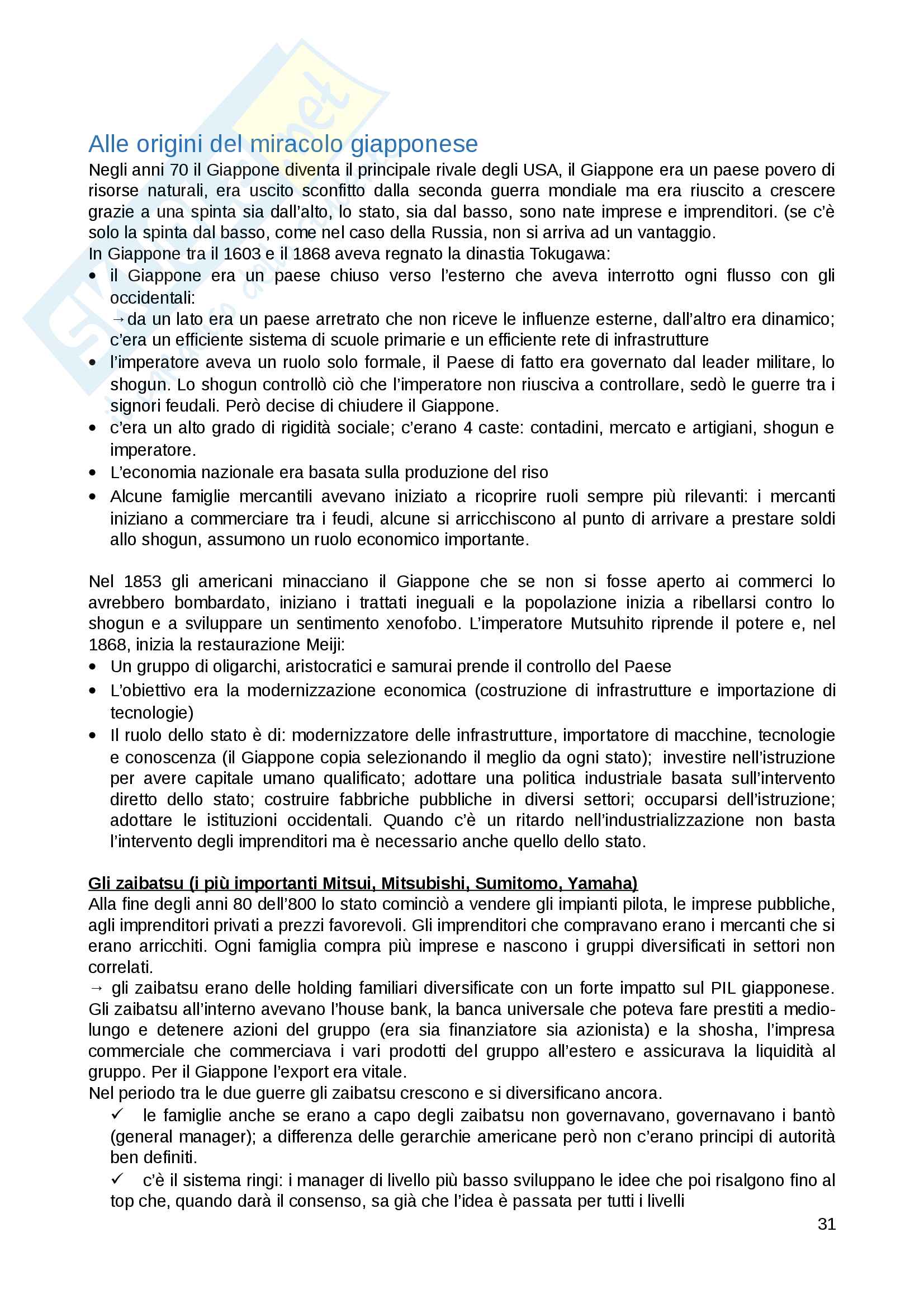 Sintesi rapida per esame business history Pag. 31