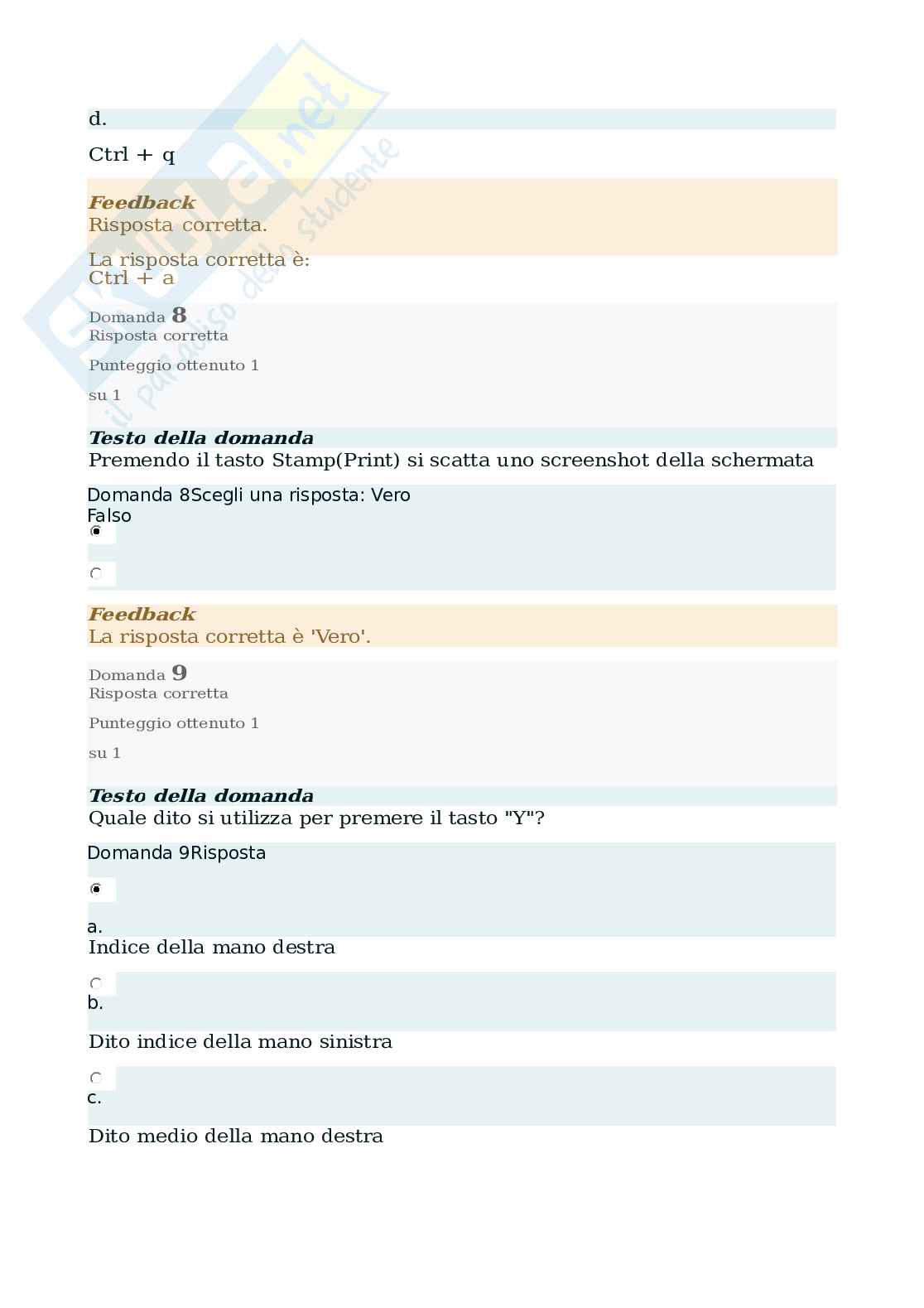 Domande e risposte Eipass 7 moduli - Testi di Dattilografia Pag. 21