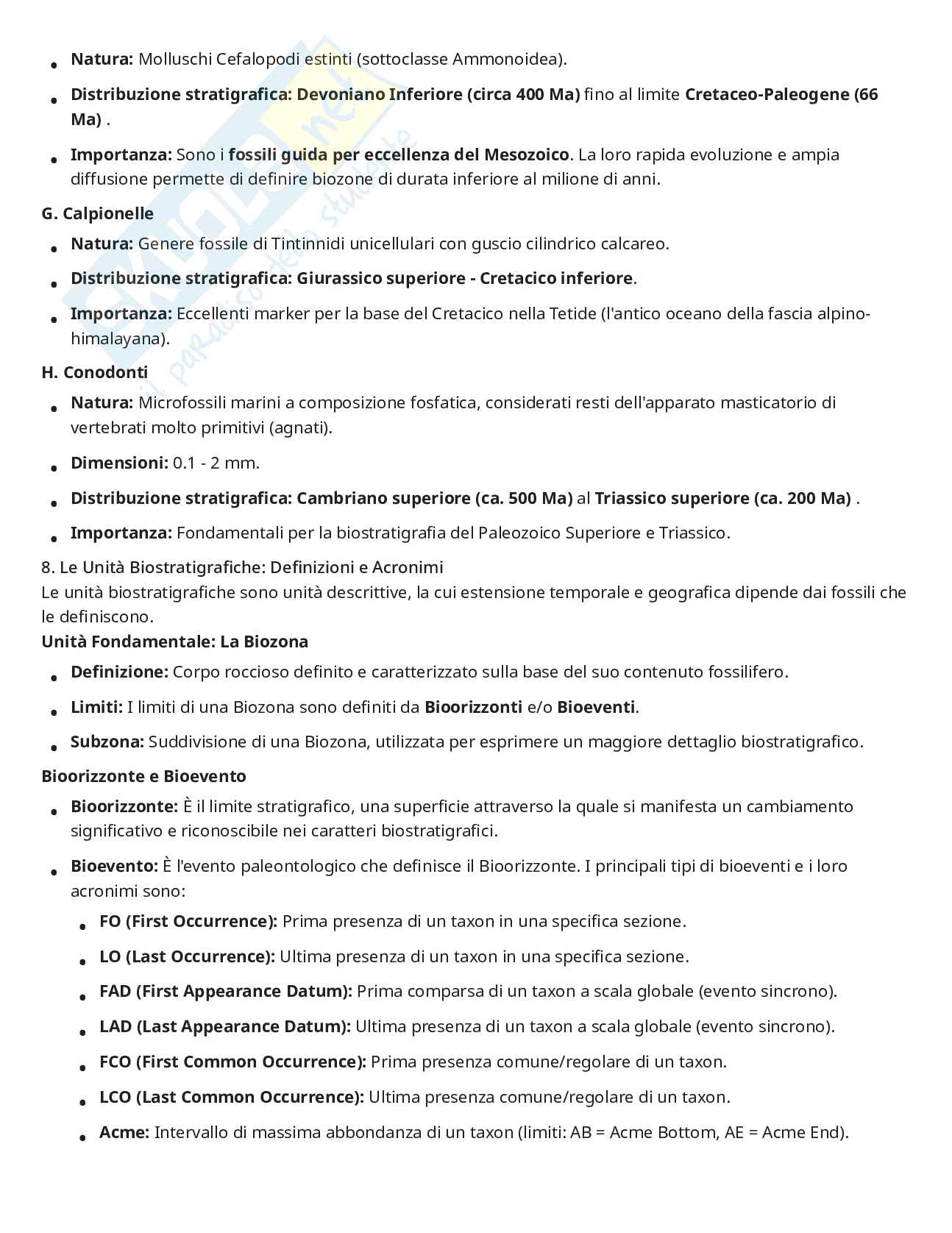 Appunti primo esonero di Paleontologia  Pag. 46