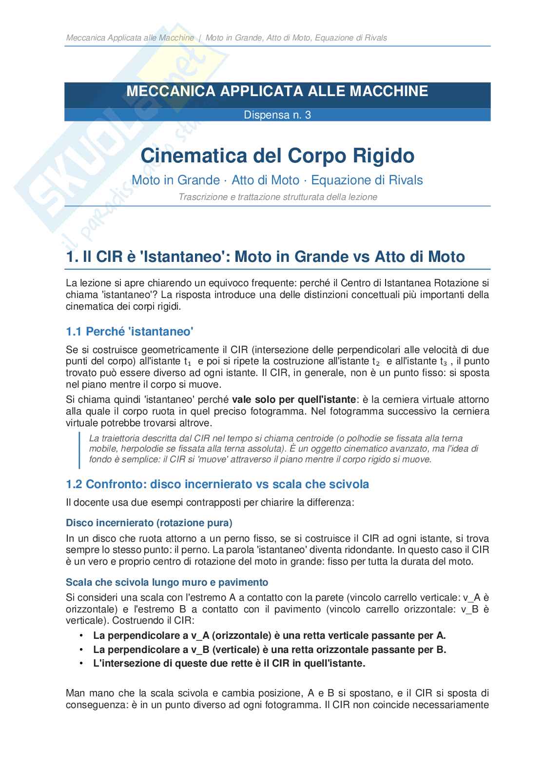 Meccanica applicata alle macchine Pag. 1