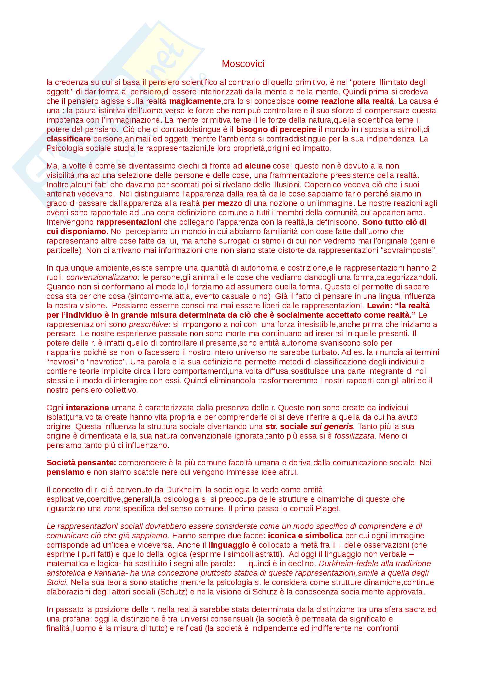 Riassunto Moscovici Pag. 1