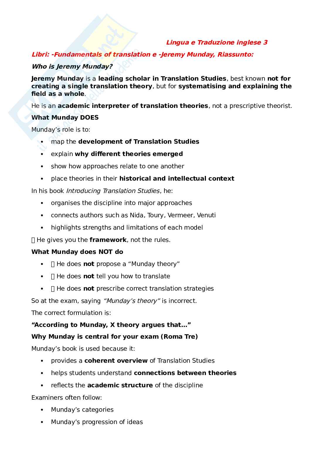 Riassunto esame Lingua e traduzione inglese, Prof. Zanotti Serenella, libro consigliato Fundamentals of translation , Colina Pag. 1