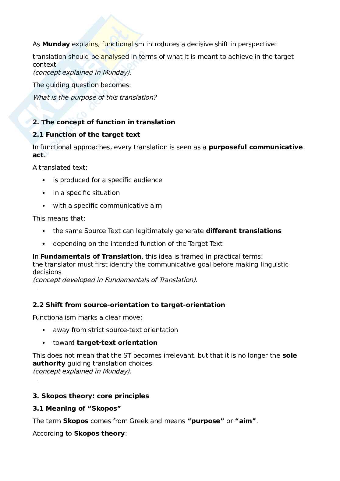 Riassunto esame Lingua e traduzione inglese, Prof. Zanotti Serenella, libro consigliato Fundamentals of translation , Colina Pag. 11