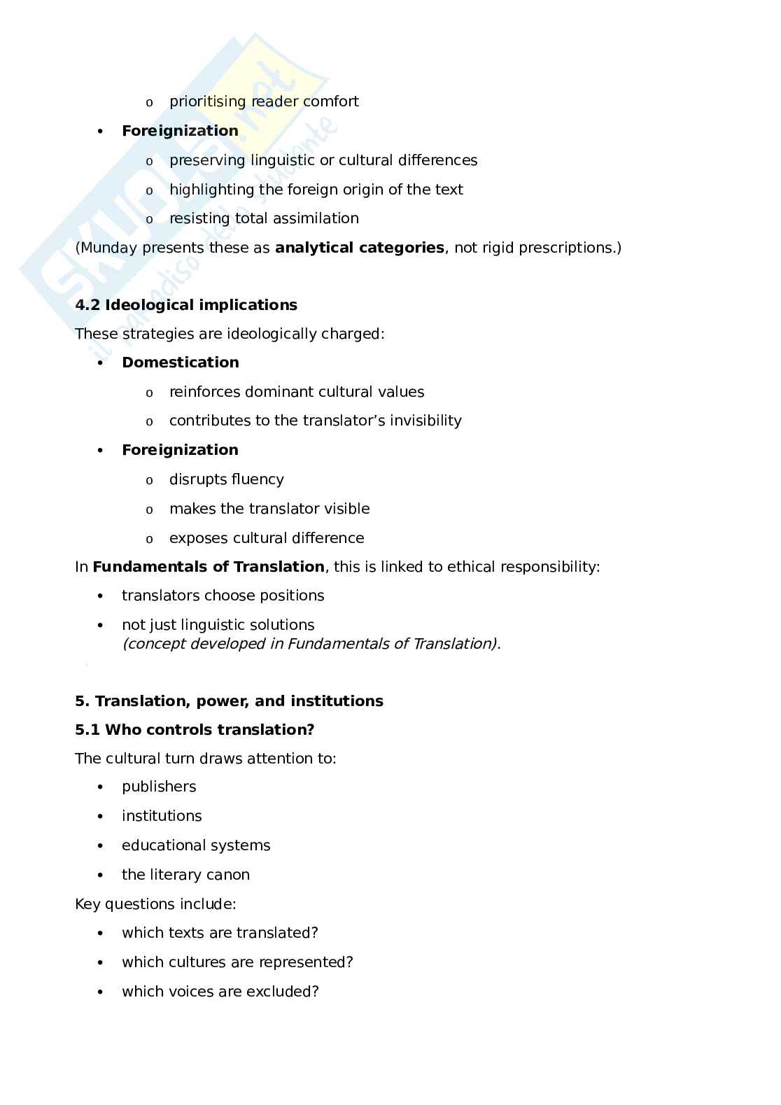 Riassunto esame Lingua e traduzione inglese, Prof. Zanotti Serenella, libro consigliato Fundamentals of translation , Colina Pag. 21