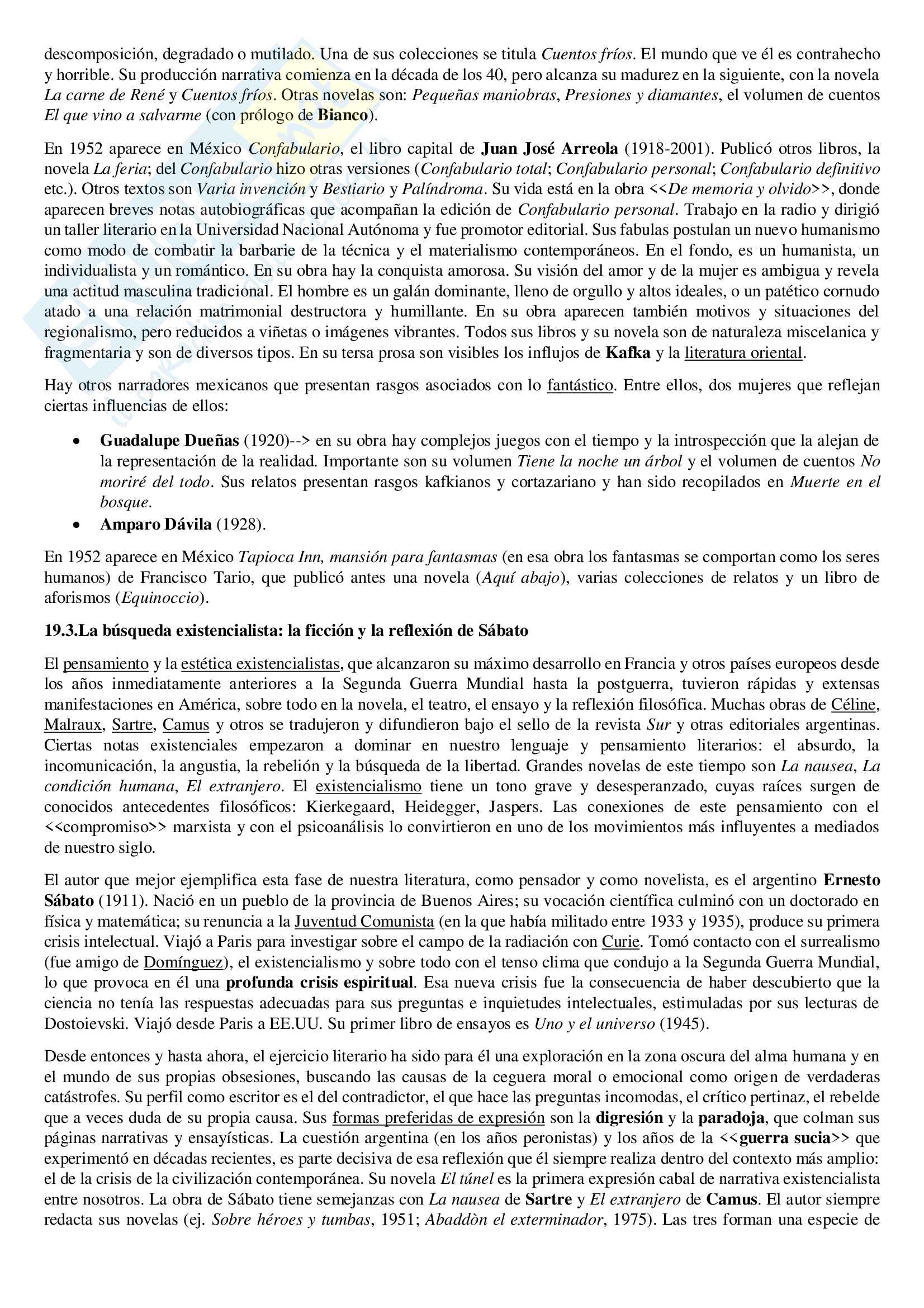 Riassunto esame Letteratura spagnola, prof. Simini, libro consigliato Historia de la literatura hispanoamericana, vol 4 de Borges al presente, Oviedo Pag. 6