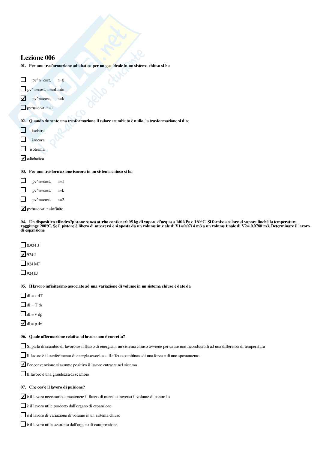 Fisica tecnica – Preparazione esame – Paniere completo risposte chiuse, A.A. 2025/2026 Pag. 11