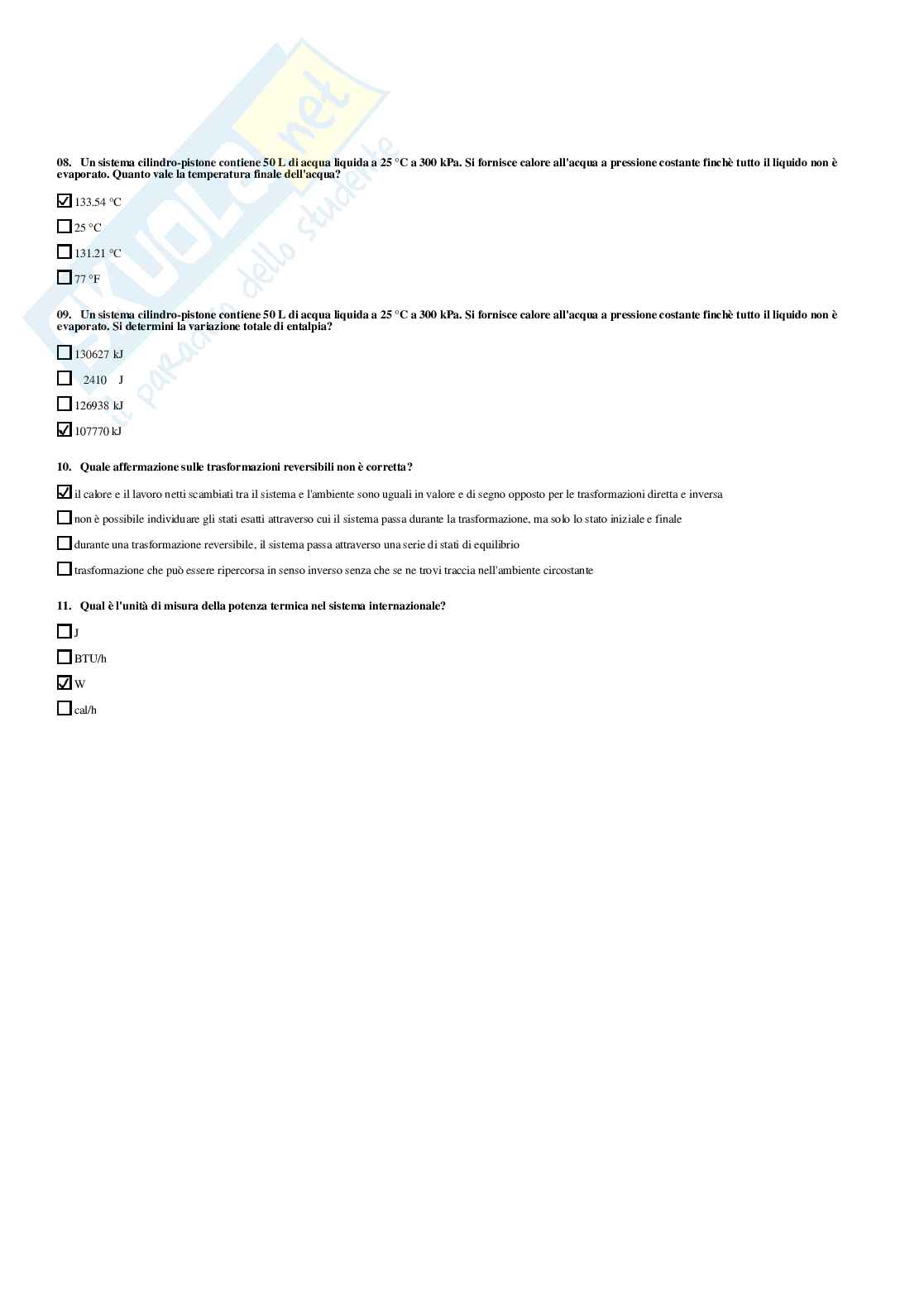 Fisica tecnica – Preparazione esame – Paniere completo risposte chiuse, A.A. 2025/2026 Pag. 6