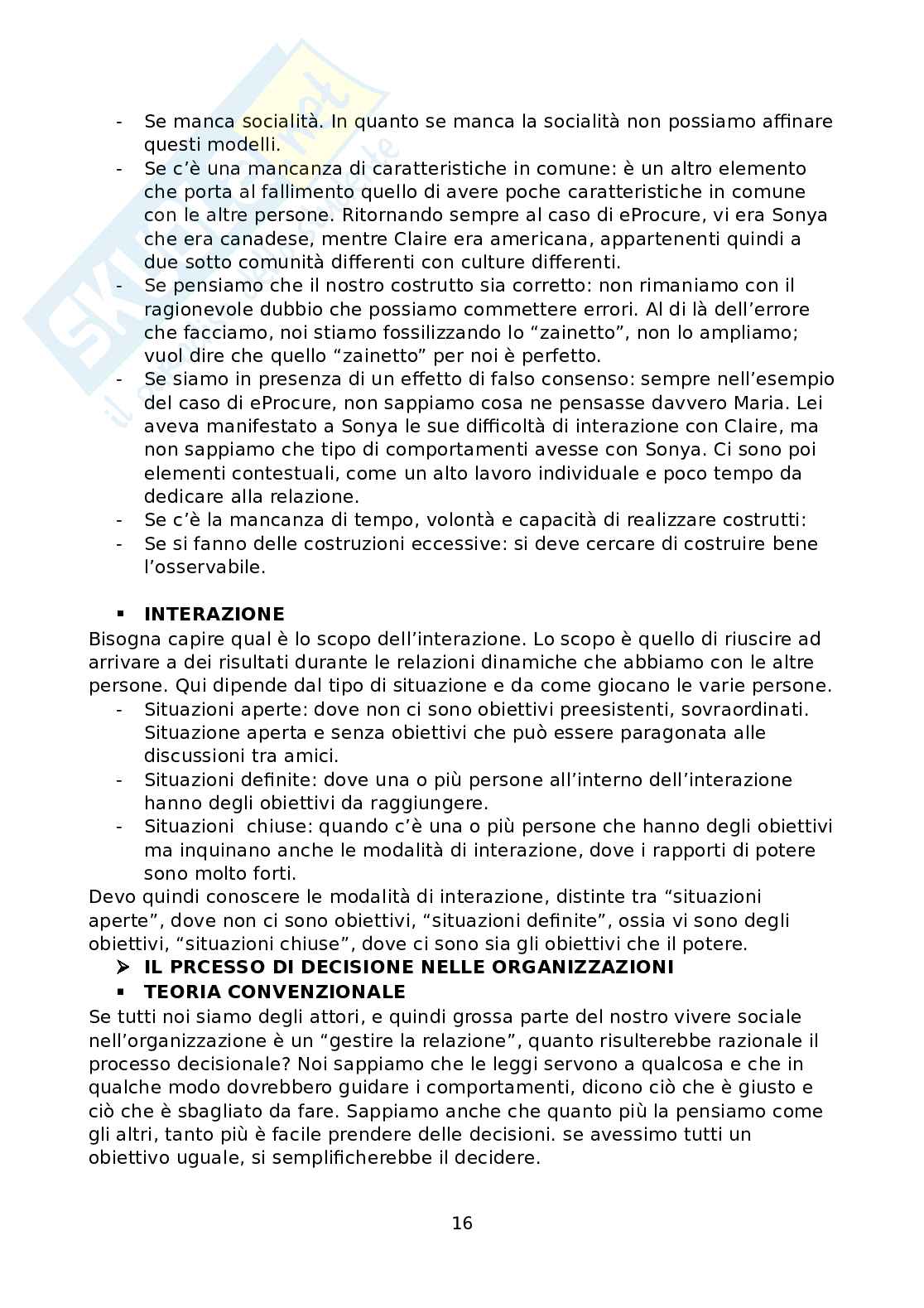 Appunti lezioni Comportamento organizzativo Pag. 16