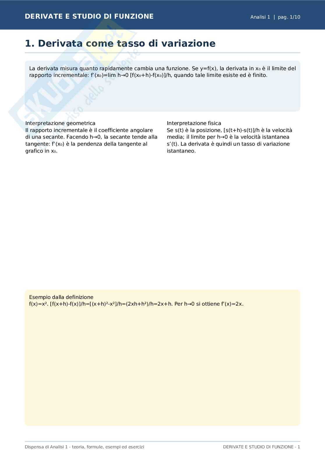 Analisi 1 Pag. 1