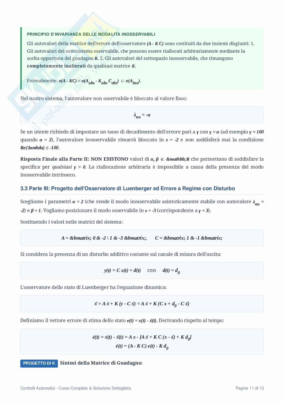 Esame Control Systems del 3 giugno 2026 Pag. 11