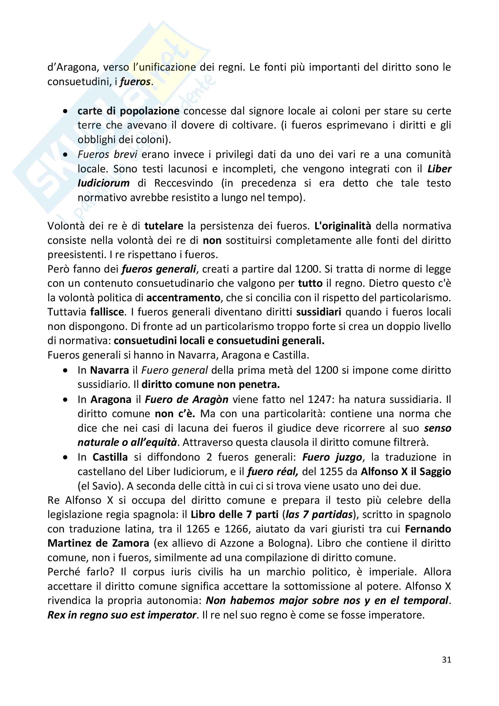 Riassunto esame Storia del diritto medievale e moderno, prof. Chiodi, libro consigliato Storia del diritto in Europa, Padoa Schioppa Pag. 31