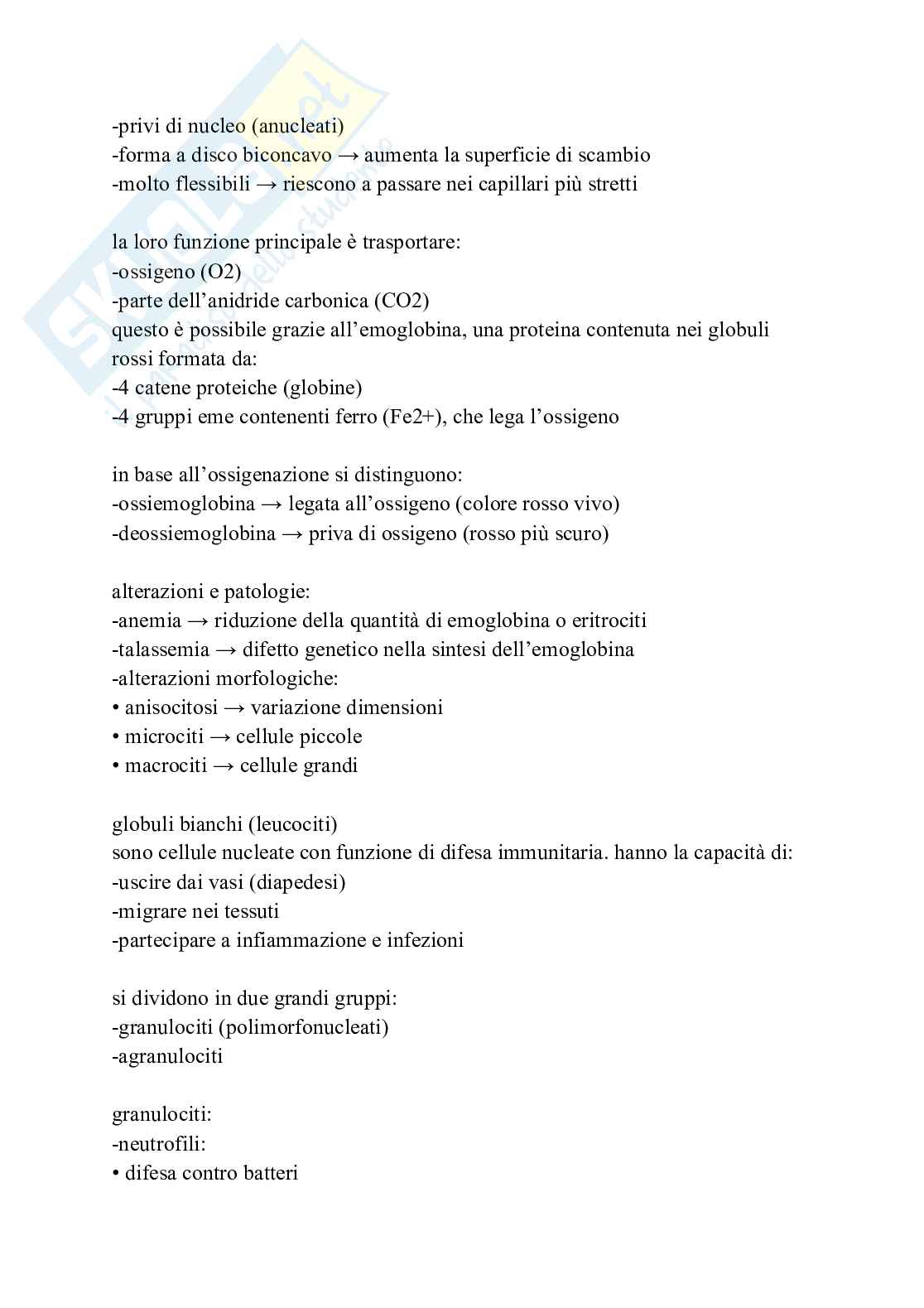 Apparato cardiovascolare linfatico e respiratorio Pag. 2